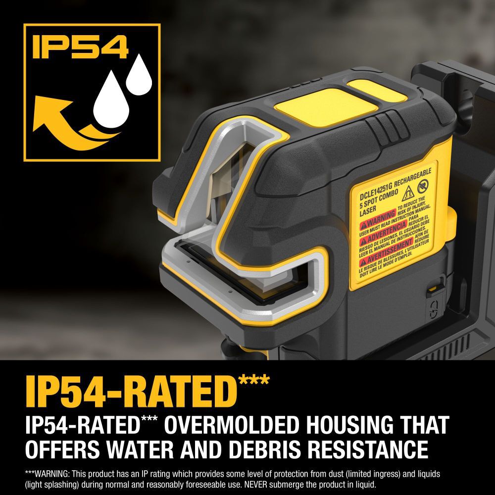 DeWalt DCLE14251GB DEWALT RECHARGEABLE 5 SPOT COMBO LASER