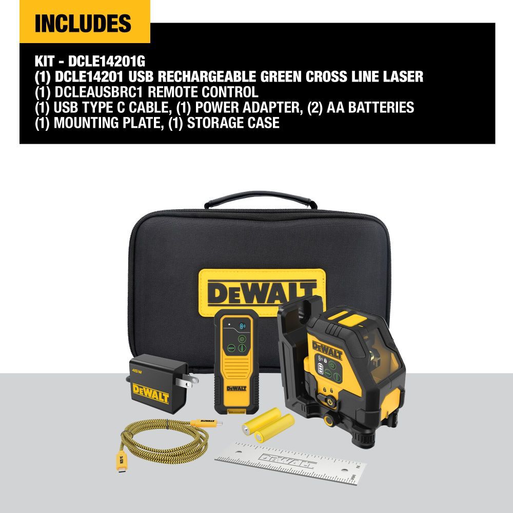 DeWalt DCLE14201G DEWALT RECHARGEABLE GREEN CROSS LINE LAS