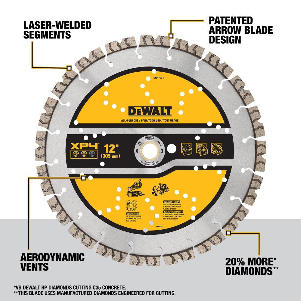 DeWalt DW47224 12IN SEGMENTED XP4 ALL PURPOSE