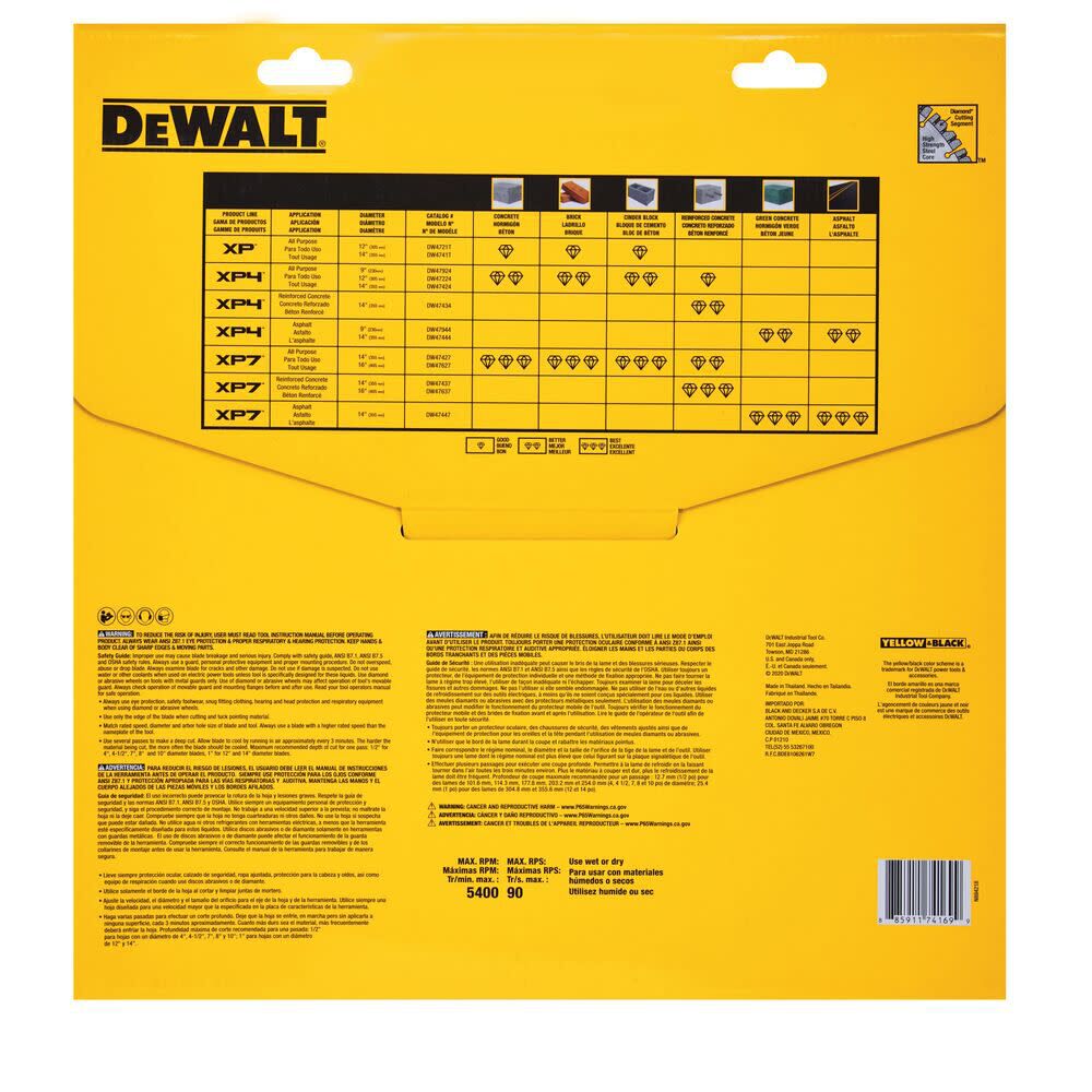 DeWalt DW47424 14IN SEGMENTED XP4 ALL PURPOSE