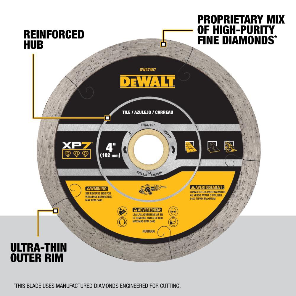 DeWalt DW47457 4IN CONTINUOUS XP7 TILE