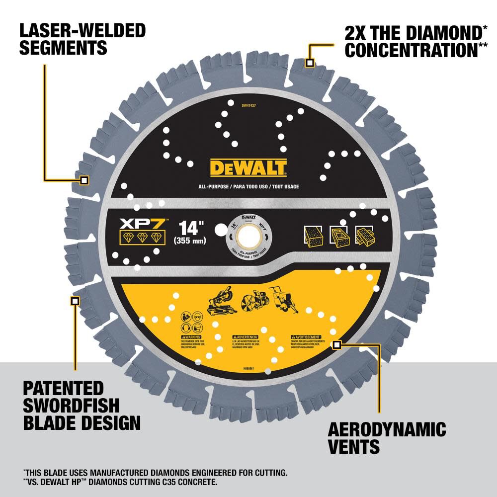 DeWalt DW47427 14IN SEGMENTED XP7 ALL PURPOSE