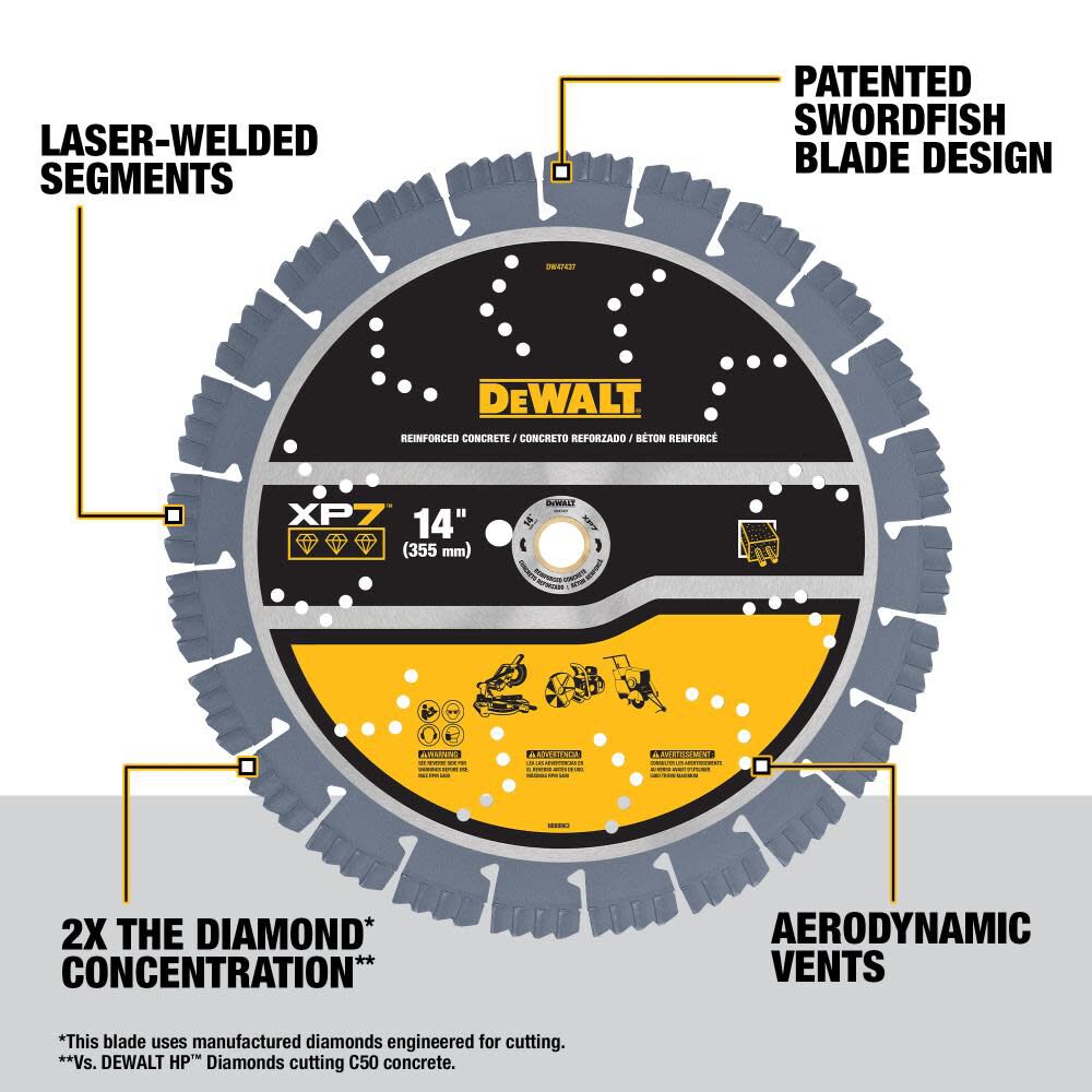 DeWalt DW47437 14IN SEGMENTED XP7 REINFORCED CONCRETE