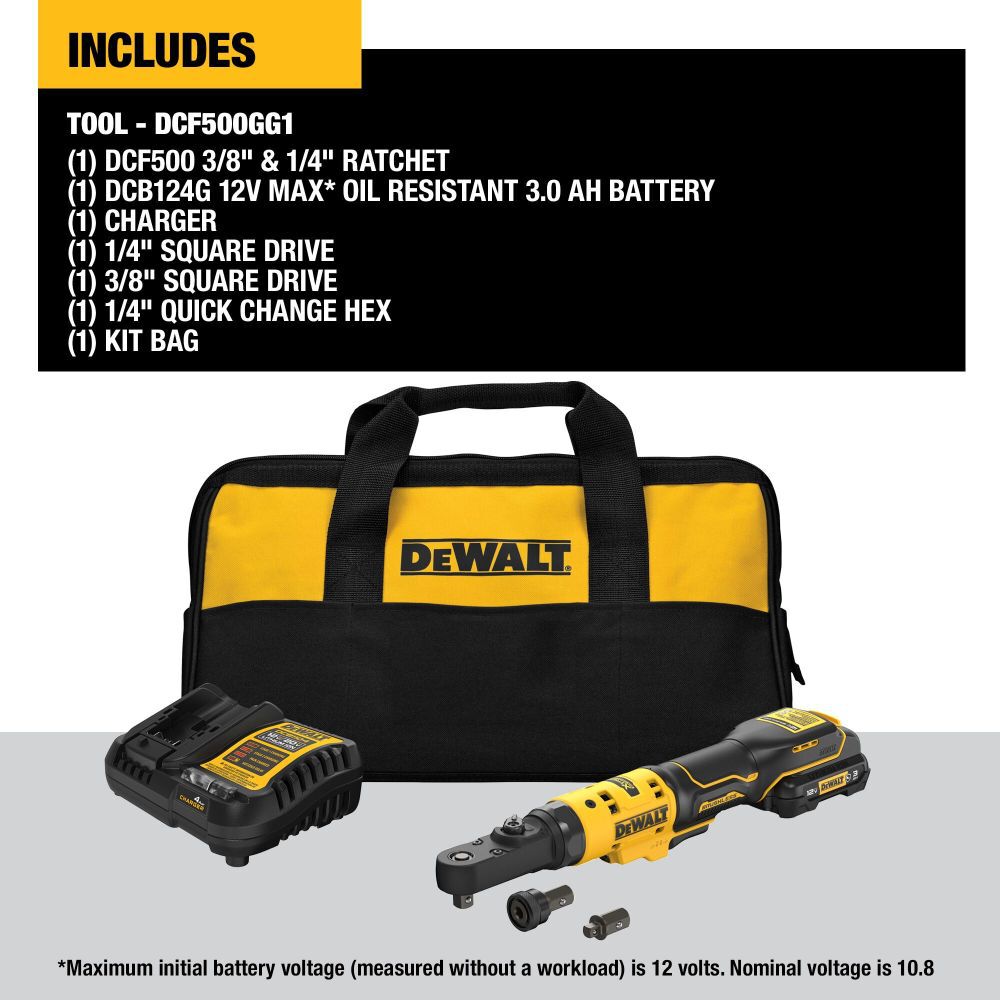 DeWalt DCF500GG1 12V 1/4IN- TO 3/8IN BL COMPACT RATCH
