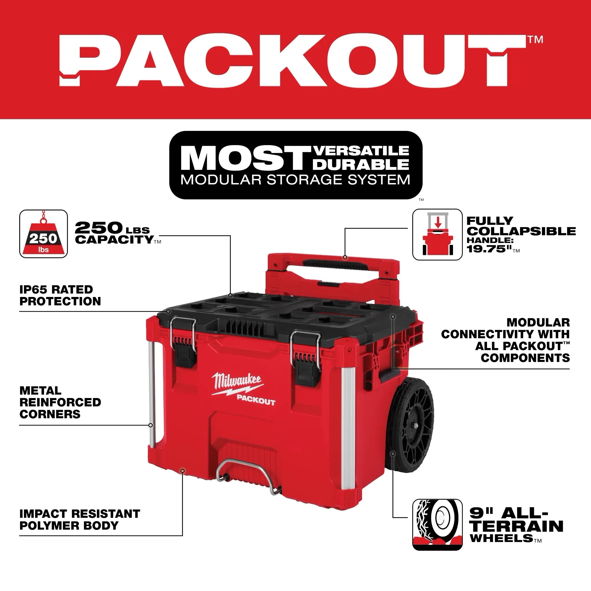 Milwaukee 48-22-8427 PACKOUT Rolling Tool Box