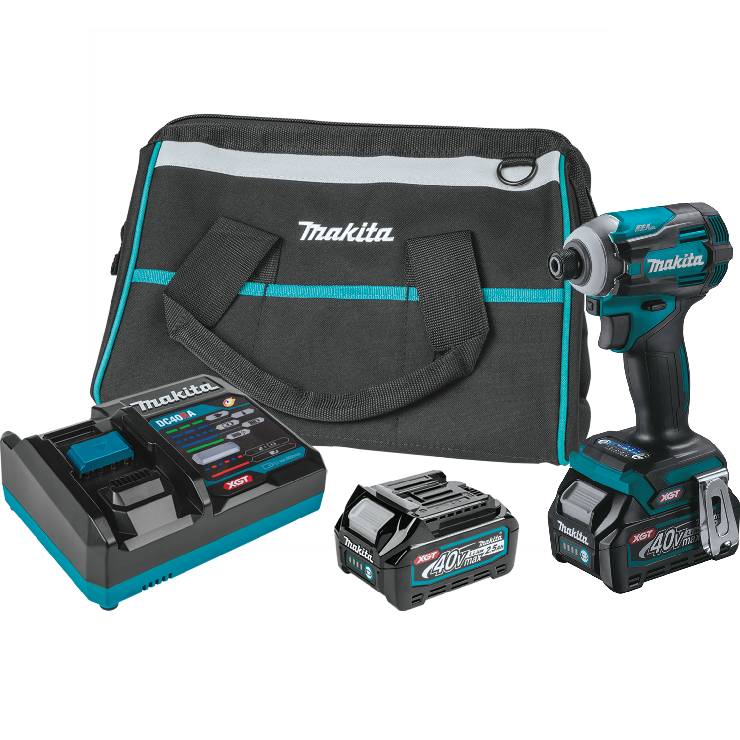 Makita GDT01D 40V max XGT® Brushless Cordless 4‑Speed Impact Driver Kit (2.5Ah)