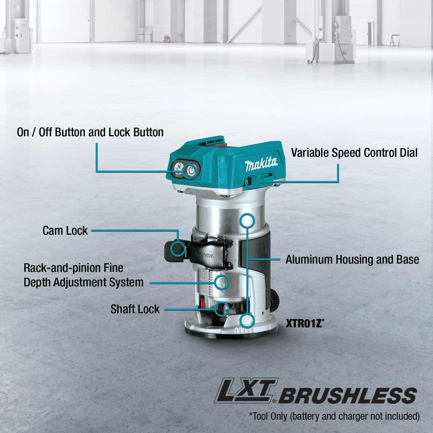 MAKITA XTR01Z 18V LXT BRUSHLESS COMPACT ROUTER BARE
