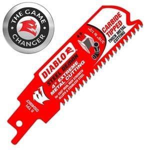 DIABLO DS0408CF 4in Steel Demon Carbide Reciprocating Blades for Thick Metal Cutting