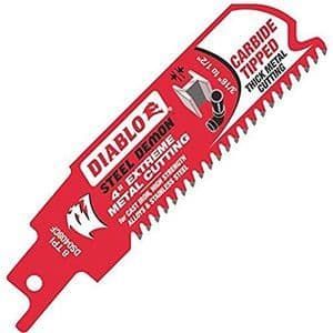 DIABLO DS0408CF3 4 Inch Steel Demon Carbide Reciprocating Blades for Thick Metal 3-Pack