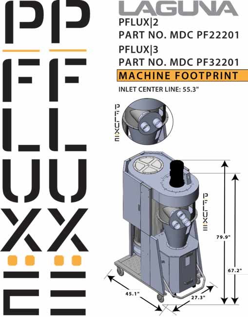LAGUNA MDCPF22201 P|FLUX:2 2 HP (AUTO-CLEAN) CYCLONE DUST COLLECTOR, 220V