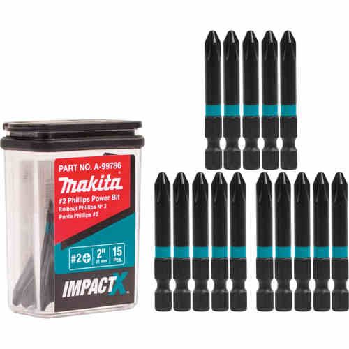 MAKITA A-99786 #2-2" PHILLIPS POWER BIT 15PK