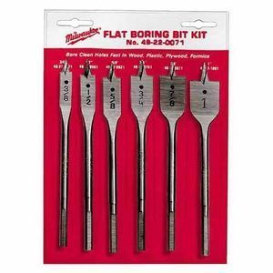 MILWAUKEE 49-22-0071 (6) 6PC FLAT BORING BIT KIT