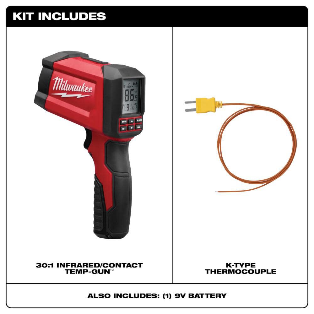 Milwaukee 2269-20 30:1 Infrared/Contact Temp-Gun™