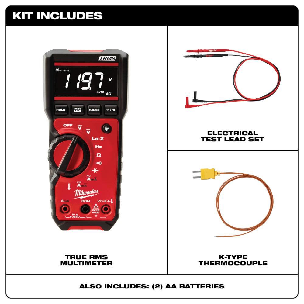 Milwaukee 2217-20 Digital Multimeter w/Lo-Z