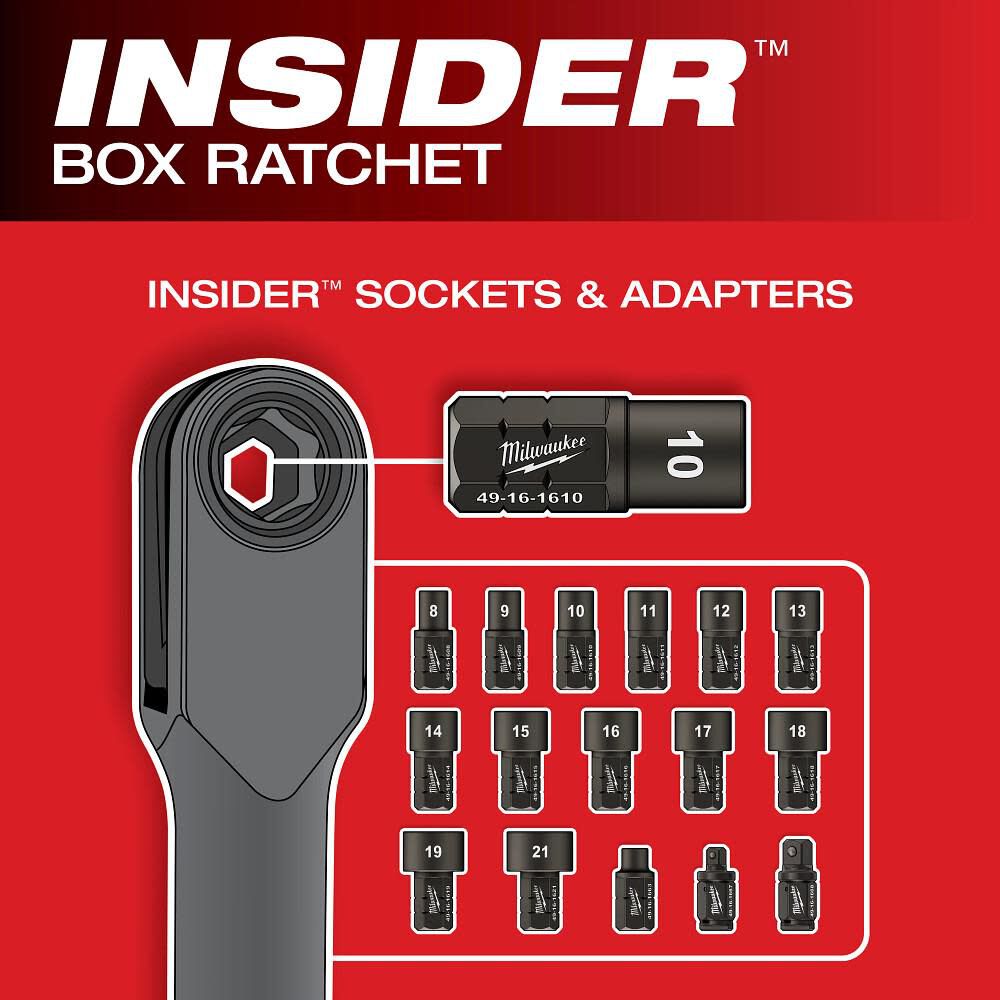 Milwaukee M12 FUEL™ INSIDER™ Extended Reach Box Ratchet 3050-20