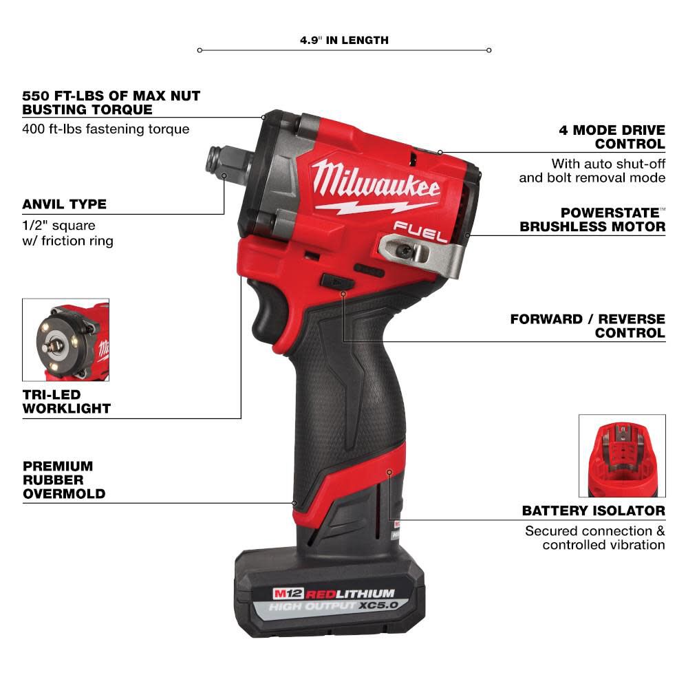 MILWAUKEE 2563-22 M12 FUEL 1/2