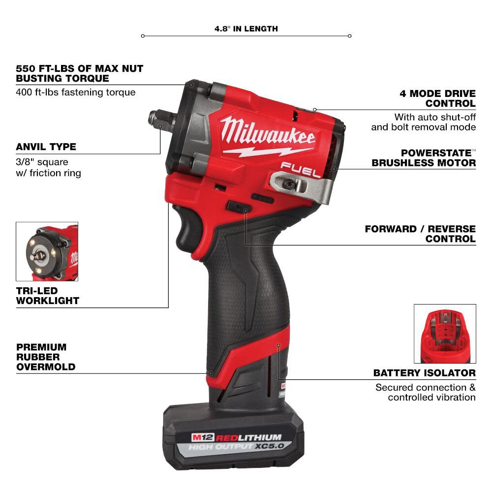 MILWAUKEE 2562-22 M12 FUEL 3/8