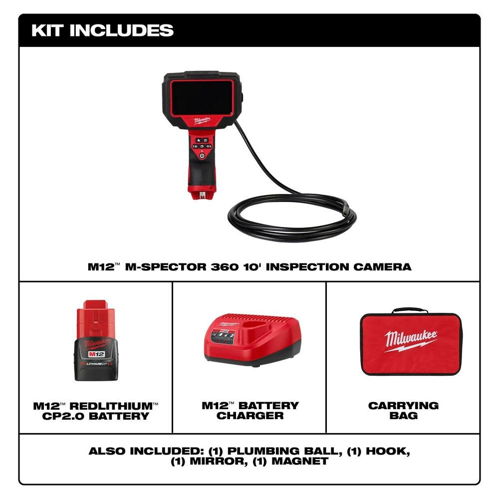 Milwaukee 2324-21 M12™ M-Spector™ 360 10' Inspection Camera