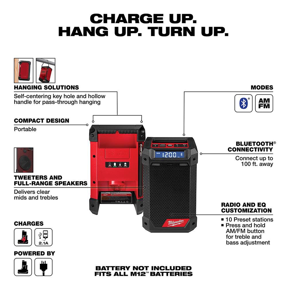 MILWAUKEE 2951-20 M12 RADIO-CHARGER