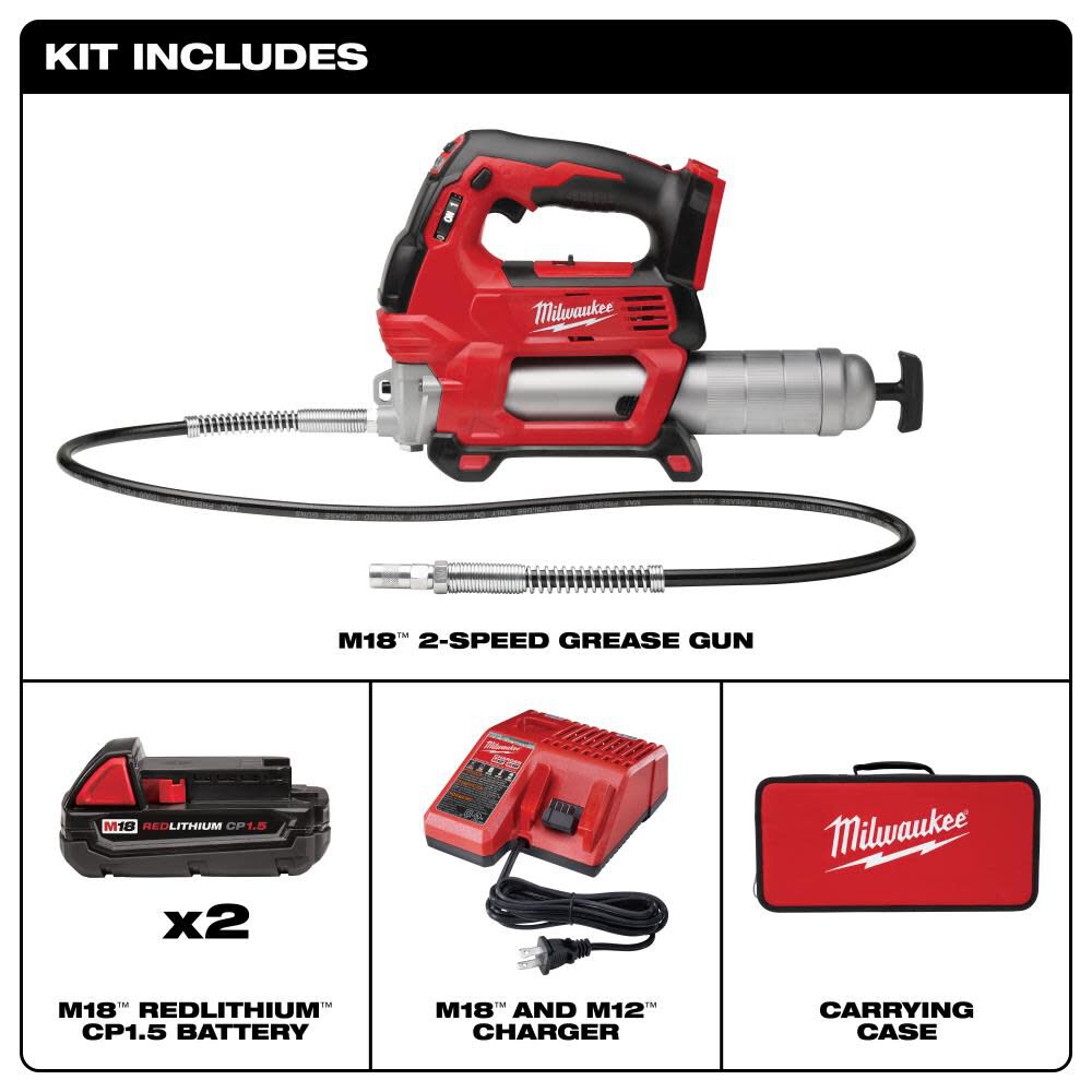 Milwaukee 2646-22CT M18™ Cordless 2-Speed Grease Gun Kit