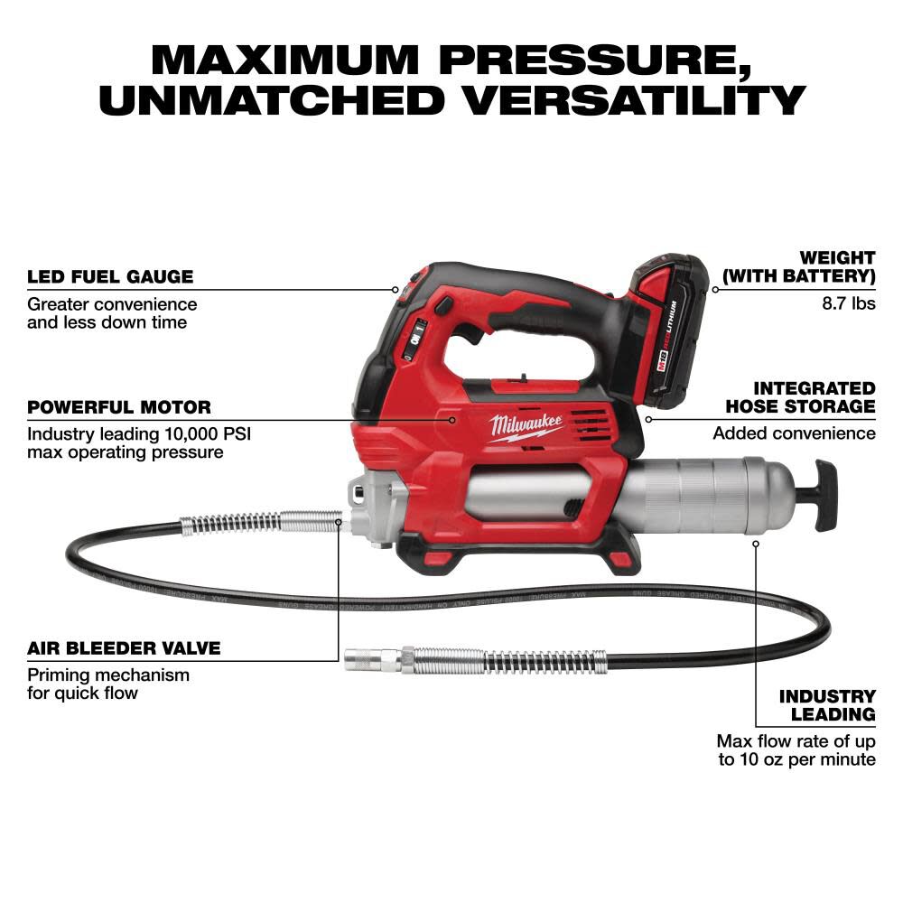 Milwaukee 2646-22CT M18™ Cordless 2-Speed Grease Gun Kit
