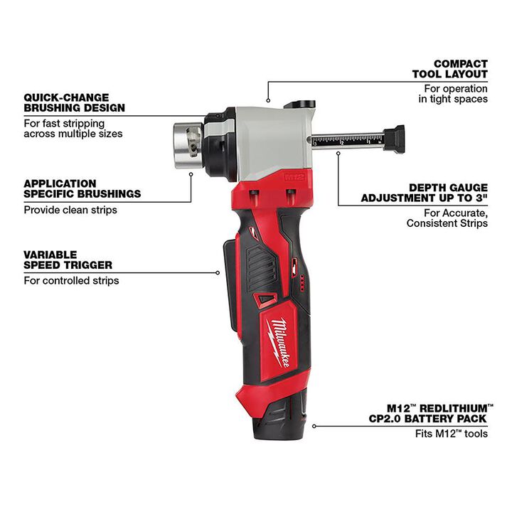 Milwaukee 2935X-21 M18™ Cable Stripper Kit for Cu RHW / RHH / USE