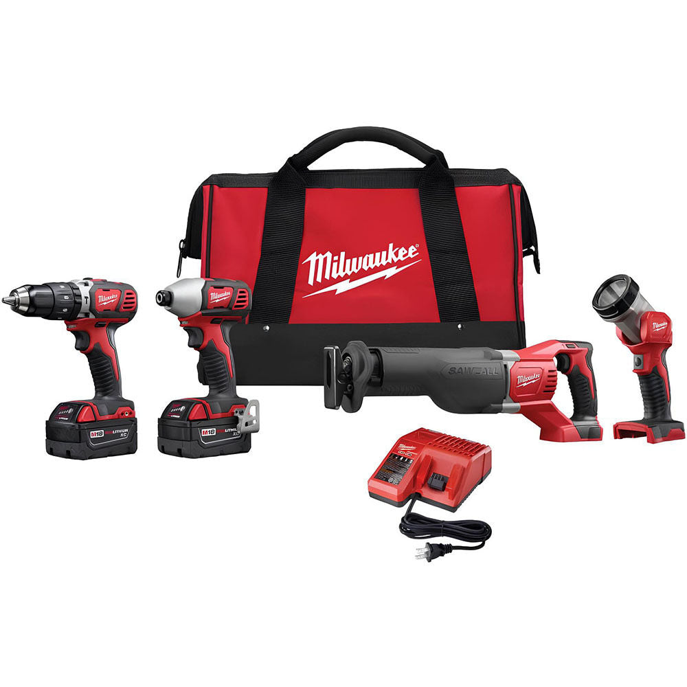 Milwaukee 2696-24 M18™ Cordless LITHIUM-ION 4-Tool Combo Kit