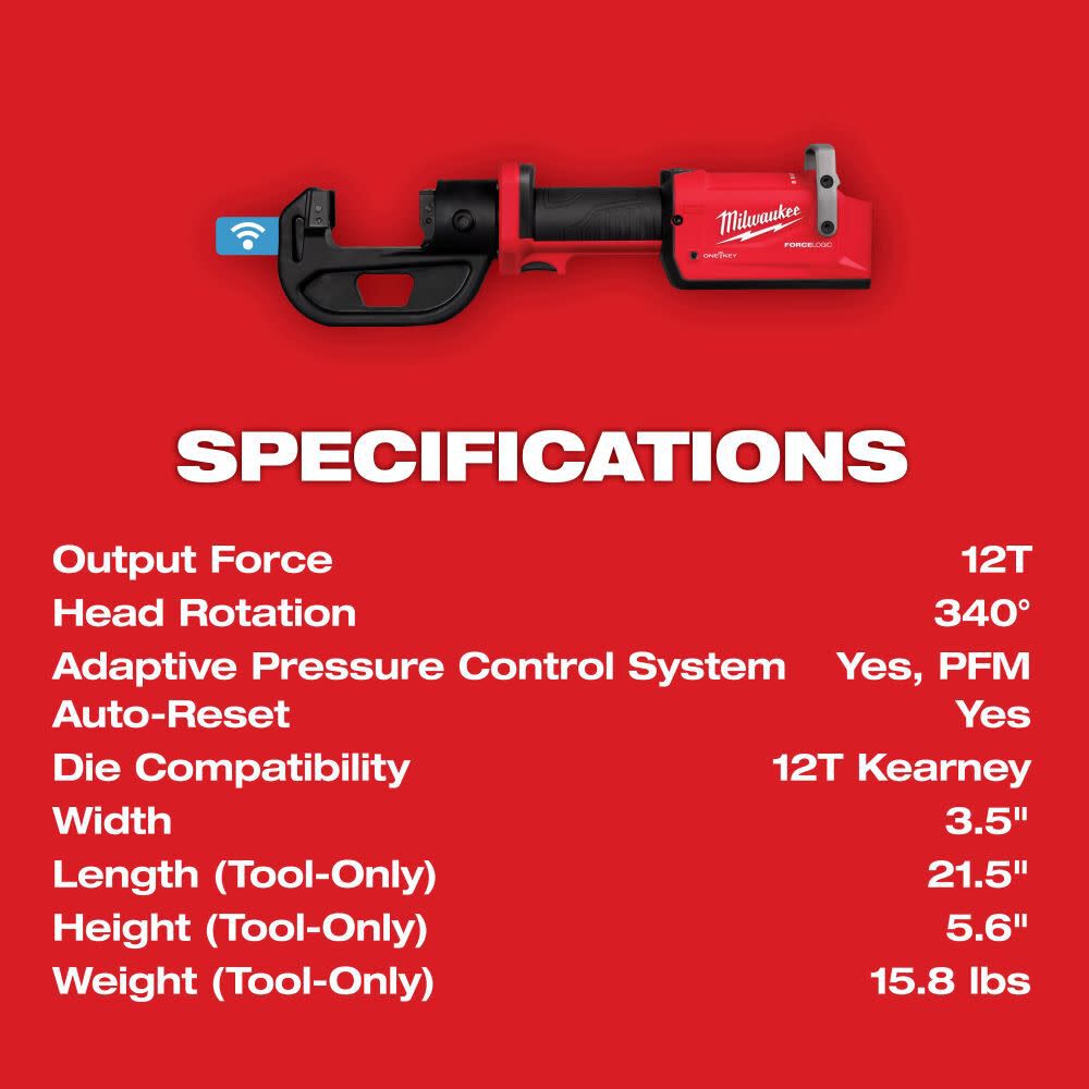 Milwaukee 2878K-20 M18 12T INLINE KEARNEY CRIMPER