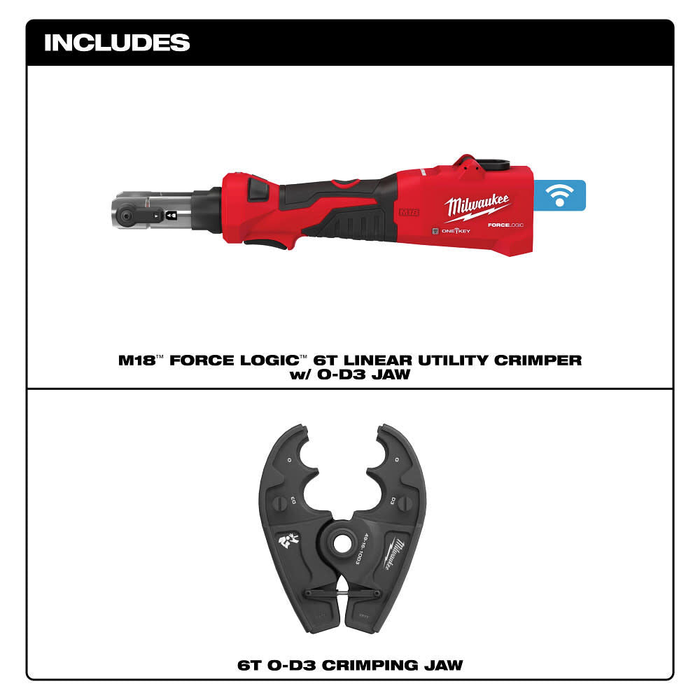 Milwaukee 2978-20O M18™ FORCE LOGIC™ 6T Linear Utility Crimper w/ O-D3 Jaw