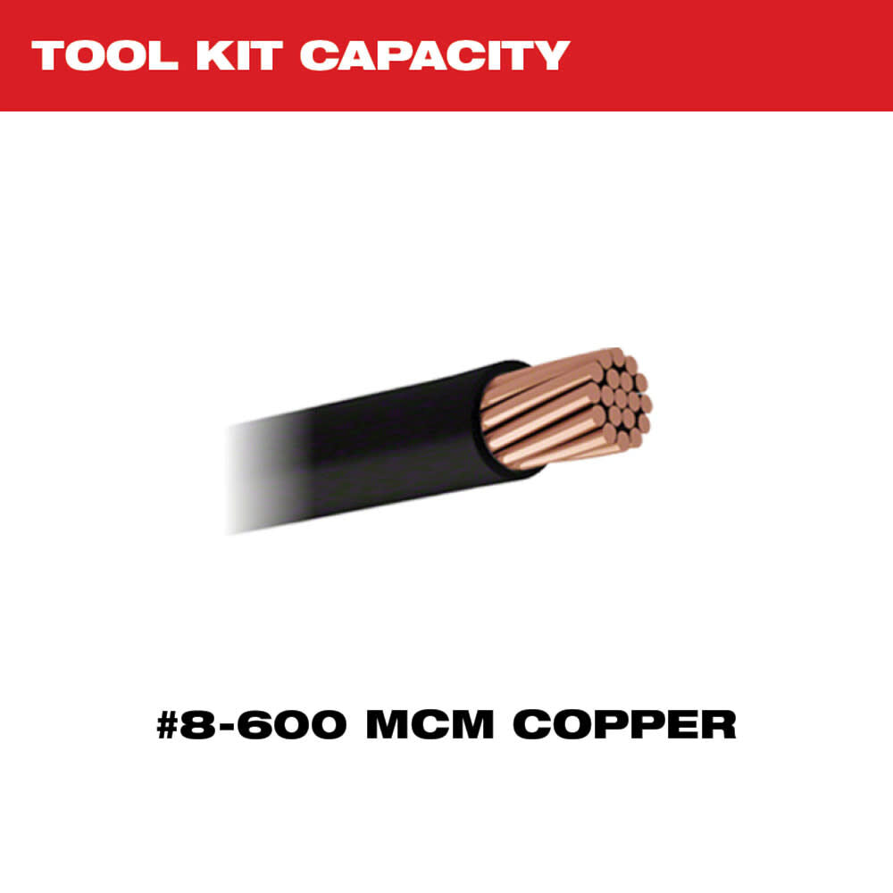 Milwaukee 2679-600CU M18™ FORCE LOGIC™ 600 MCM Crimper with #8 - 600 MCM Cu Dies