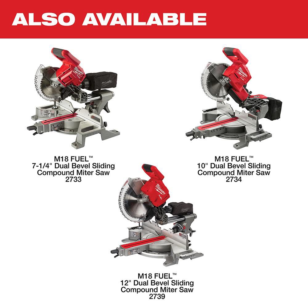 Milwaukee 2733-20 M18 FUEL™ 7-1/4” Dual Bevel Sliding Compound Miter Saw