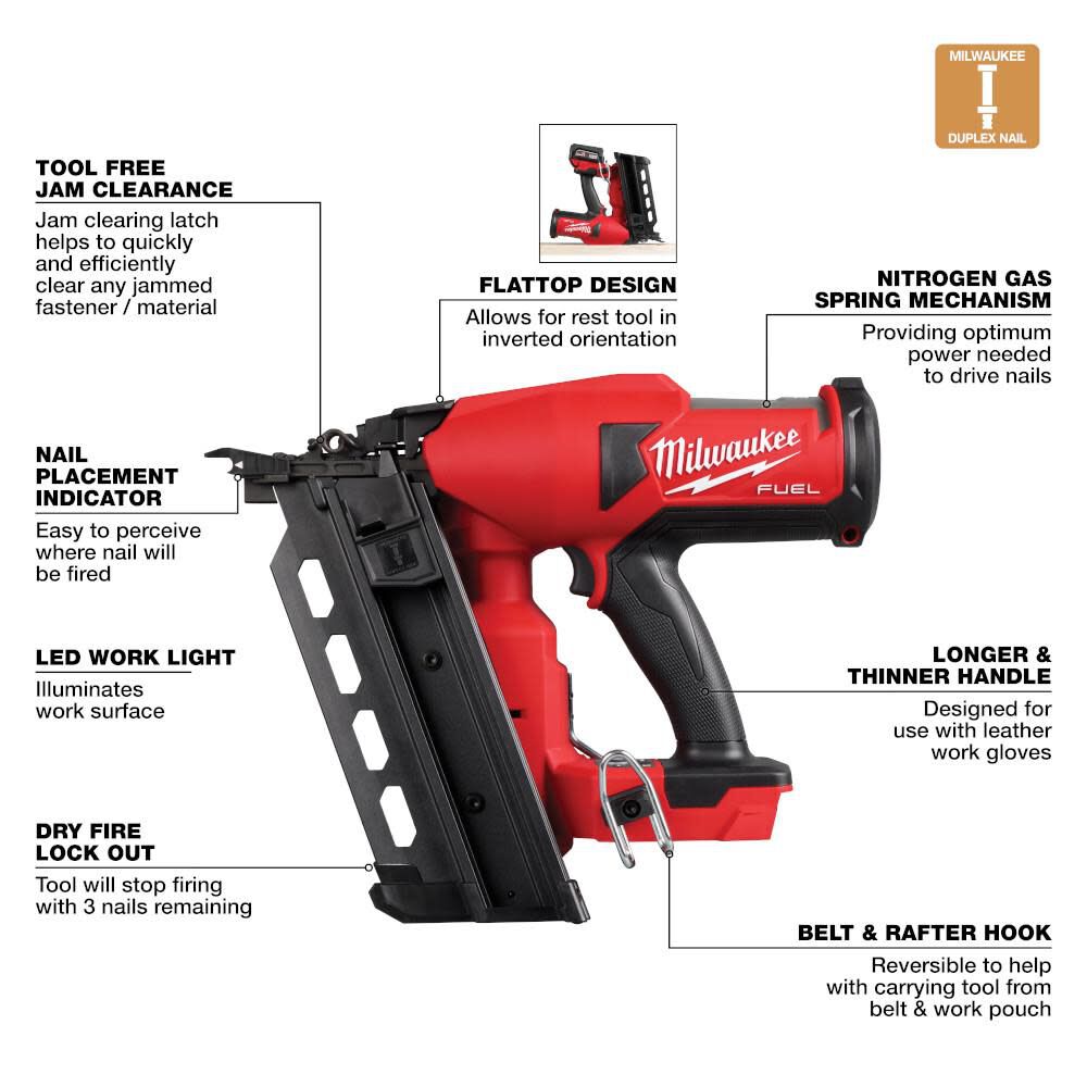 Milwaukee 2844-20 M18 FUEL™ Duplex Nailer