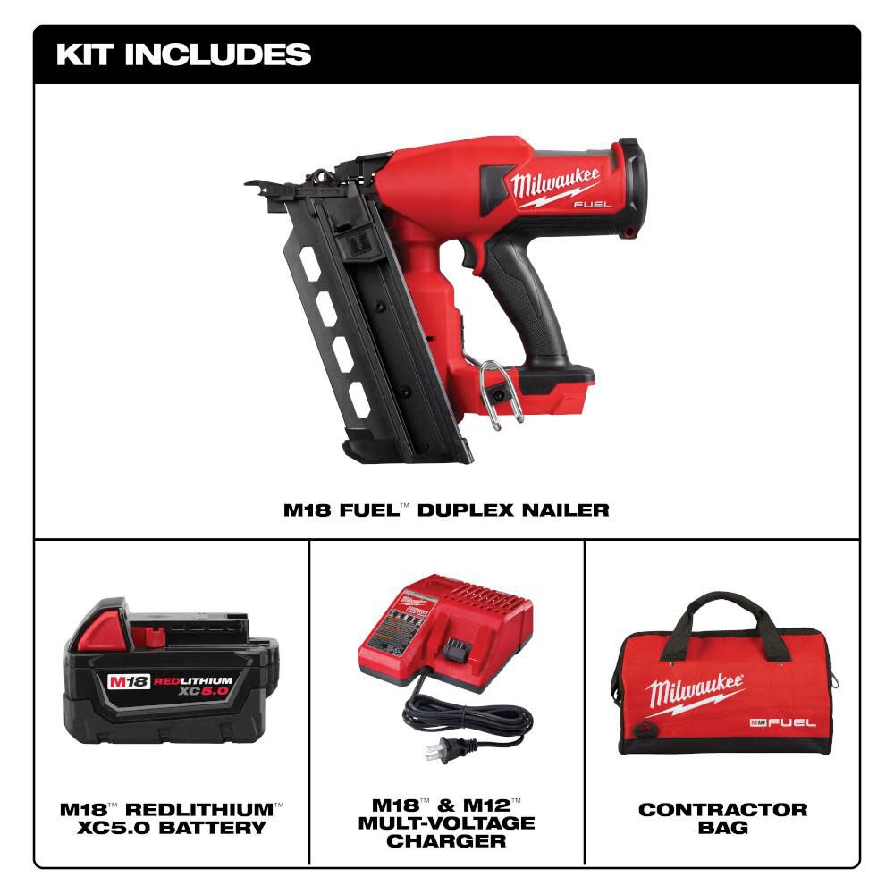Milwaukee 2844-21 M18 FUEL™ Duplex Nailer Kit