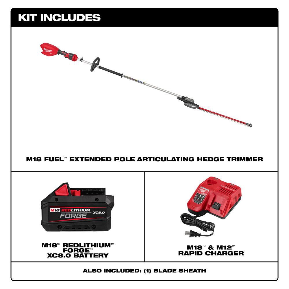 Milwaukee 3035-21 M18 FUEL™ Extended Pole Articulating Hedge Trimmer Kit