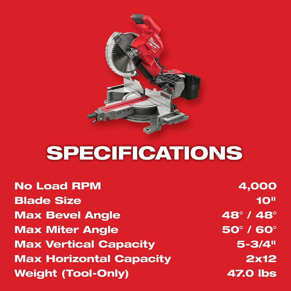 Milwaukee 2734-20 M18 FUEL™ Dual Bevel Sliding Compound Miter Saw