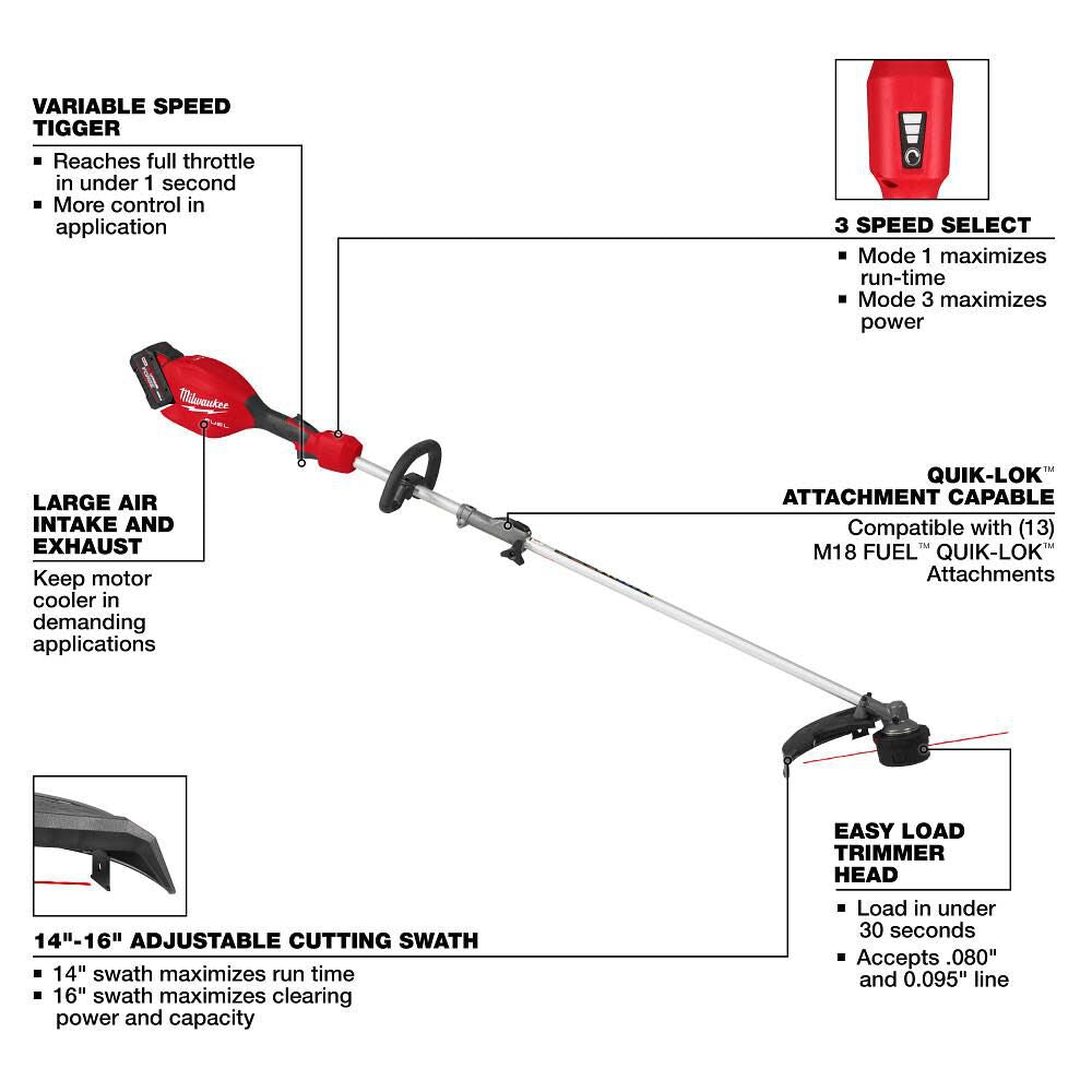 Milwaukee 3016-21ST M18 FUEL™ String Trimmer w/ QUIK-LOK™ Kit