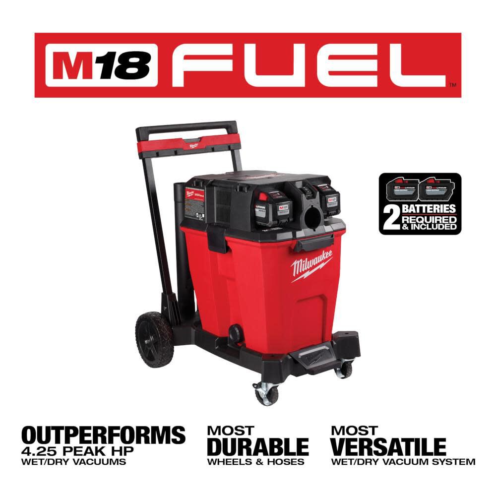 Milwaukee 0930-22HD M18 FUEL™ 12 Gallon Dual-Battery Wet/Dry Vacuum Kit
