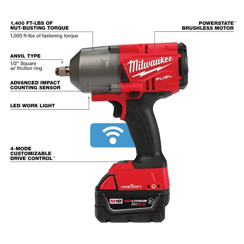 Milwaukee 2863-22R M18 FUEL™ w/ ONE-KEY™ High Torque Impact Wrench 1/2