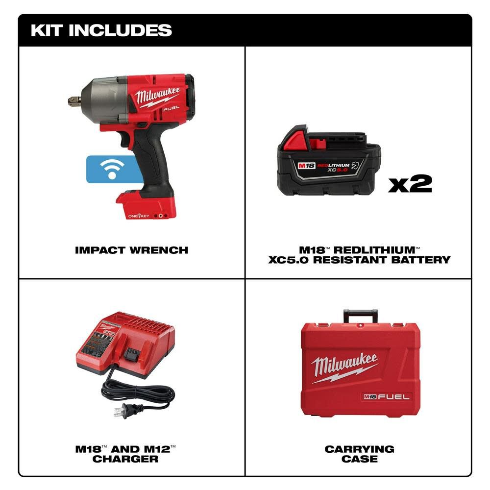 Milwaukee 2862-22R M18 FUEL™ w/ ONE-KEY™ High Torque Impact Wrench 1/2