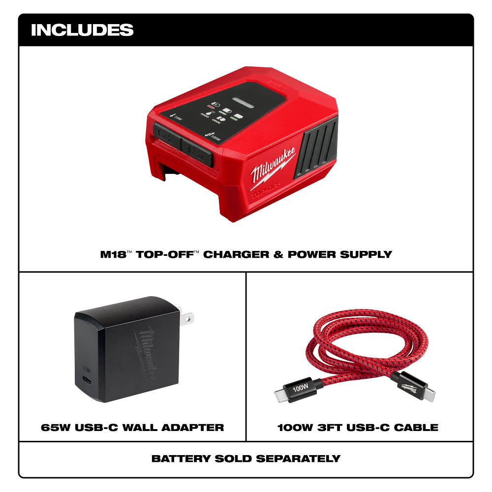 Milwaukee 2847-20 M18™ TOP-OFF™ Charger & Power Supply