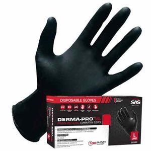 SAS Safety 66544 Derma-Pro Powder-Free Nitrile Gloves-4mm-XLarge (100-pk)
