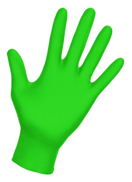 SAS Safety 66550 Raven Hi-Viz InVue Nitrile 7 mil Exam Gloves - SMALL