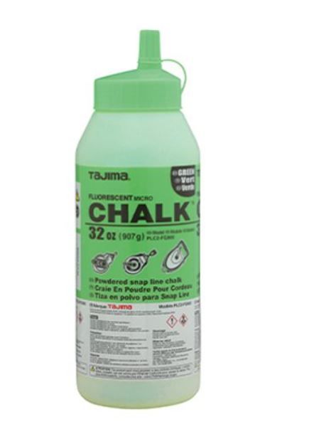 Tajima PLC2-FG900 Micro Chalk Powdered Snap Line Chalk Fluorescent Green 32oz