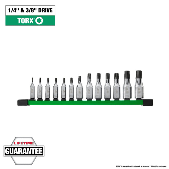 MILWAUKEE 48-22-9532 13PC 1/4" AND 3/8" TORX BIT SOCKETS