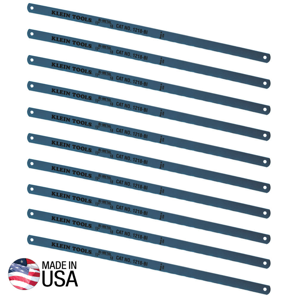KLEIN 1218BI-P Bi-Metal Blades, 18 TPI, 12-Inch, 10-Pack