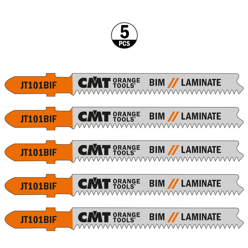 CMT JT101BIF-5 JIG SAW BLADES LAMINATE/FINE STRAIGHT (BIM) 3-1/4?x 15TPI (5-PCS.)