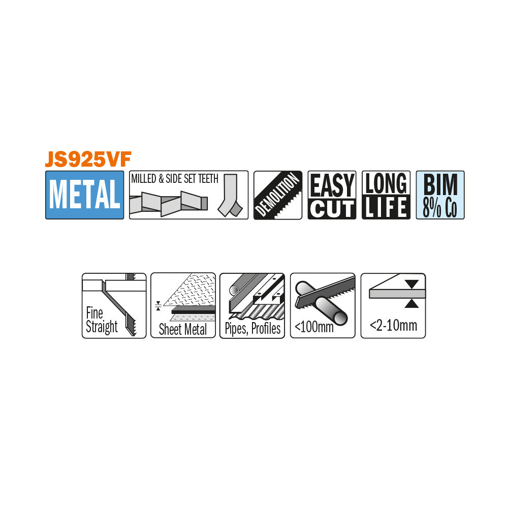 CMT JS925VF-5 RECIPROCATING SAW BLADES for /METAL (BIM) 6?x 10-14TPI  (5-PCS.) JS925VF-5