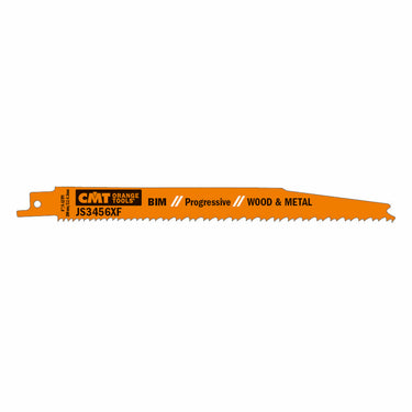 CMT RECIPROCATING SAW BLADES for WOOD & METAL (BIM) 8"x 6-12TPI (5-PCS.) JS3456XF-5
