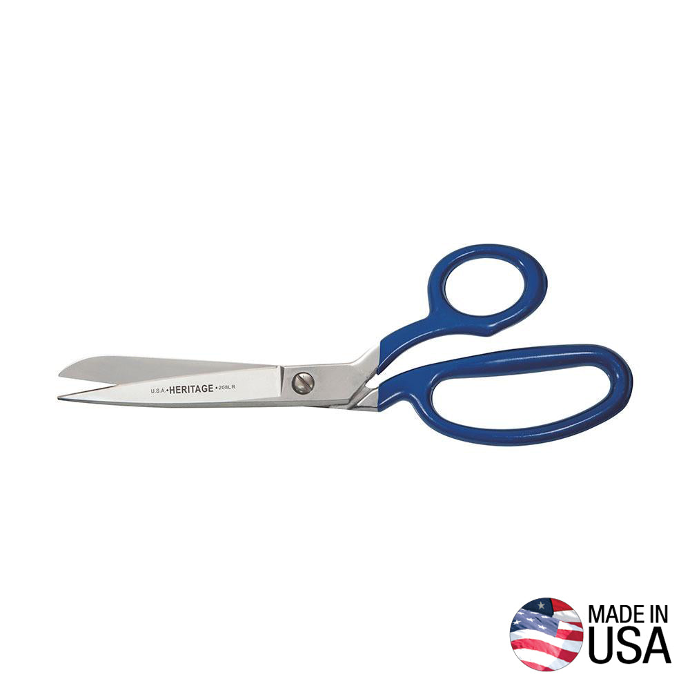 KLEIN 208LR-BLU-P Bent Trimmer w/Large Ring, Blue Coating, 8-Inch