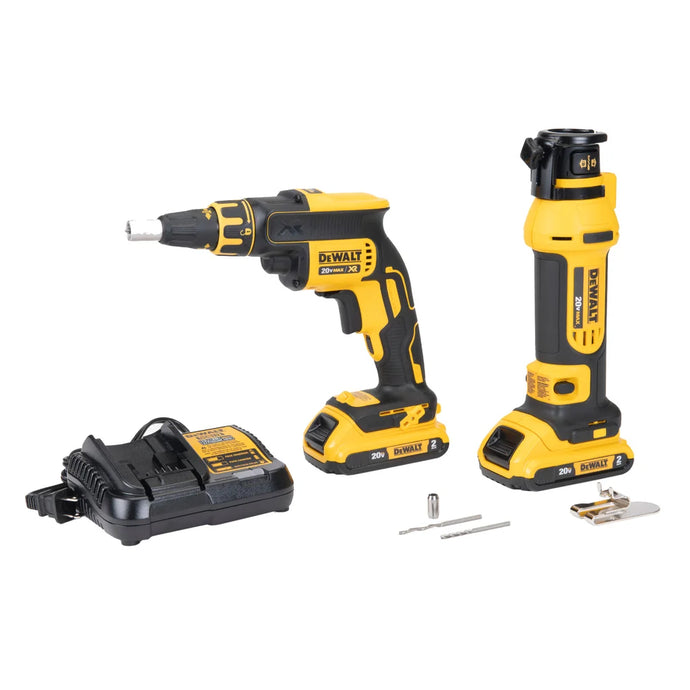 DeWalt DCK263D2 20V MAX* Brushless Drywall Screwgun &amp; Cut-Out Tool Combo Kit (2.0ah)